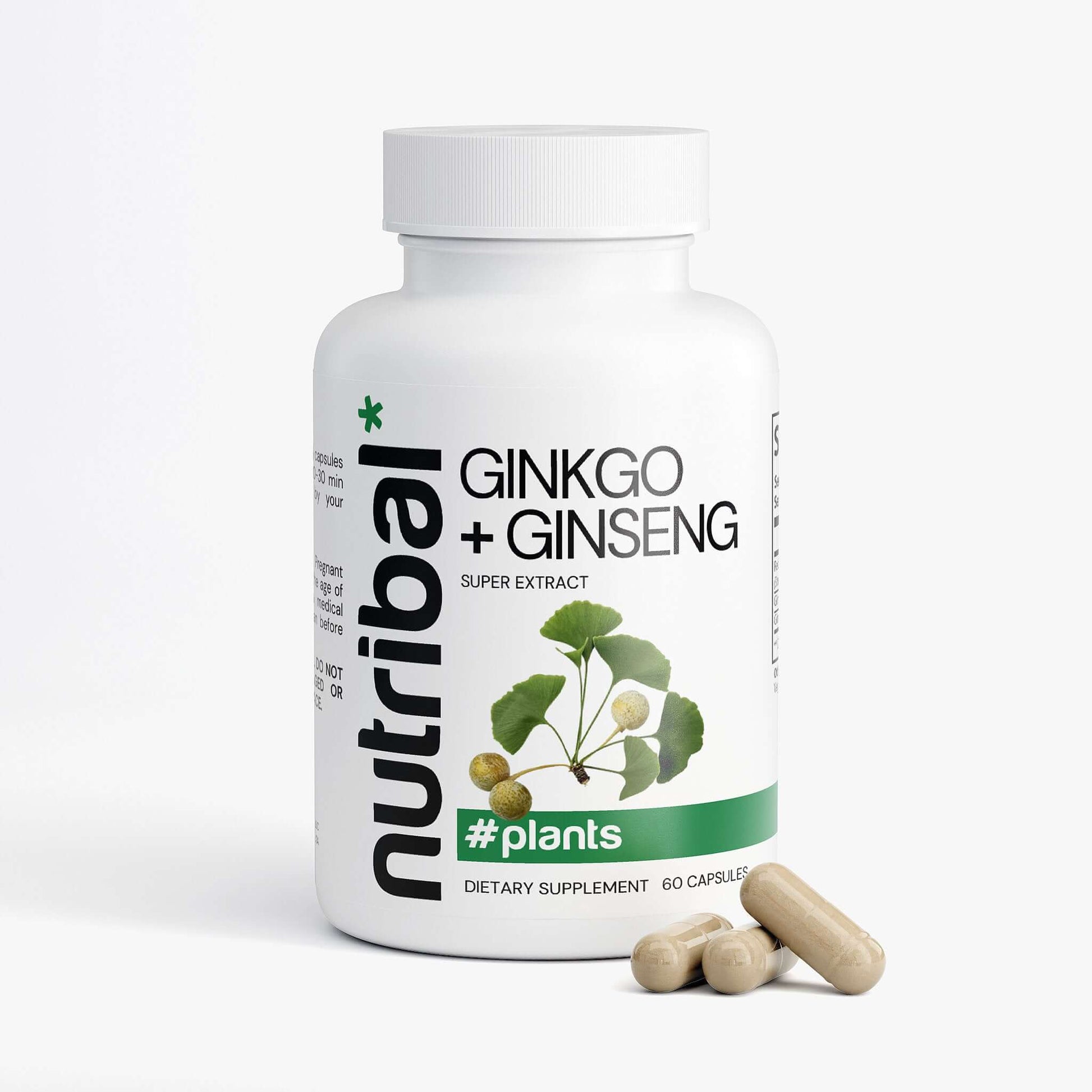 Nutribal® Plants GINKGO & GINSENG – Premium Daily Herbal Wellness Support 🧠