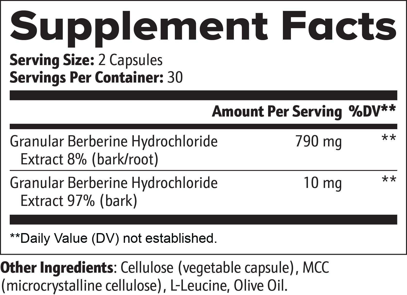 97% Potency & L-Leucine — BERBERINE Nutribal®