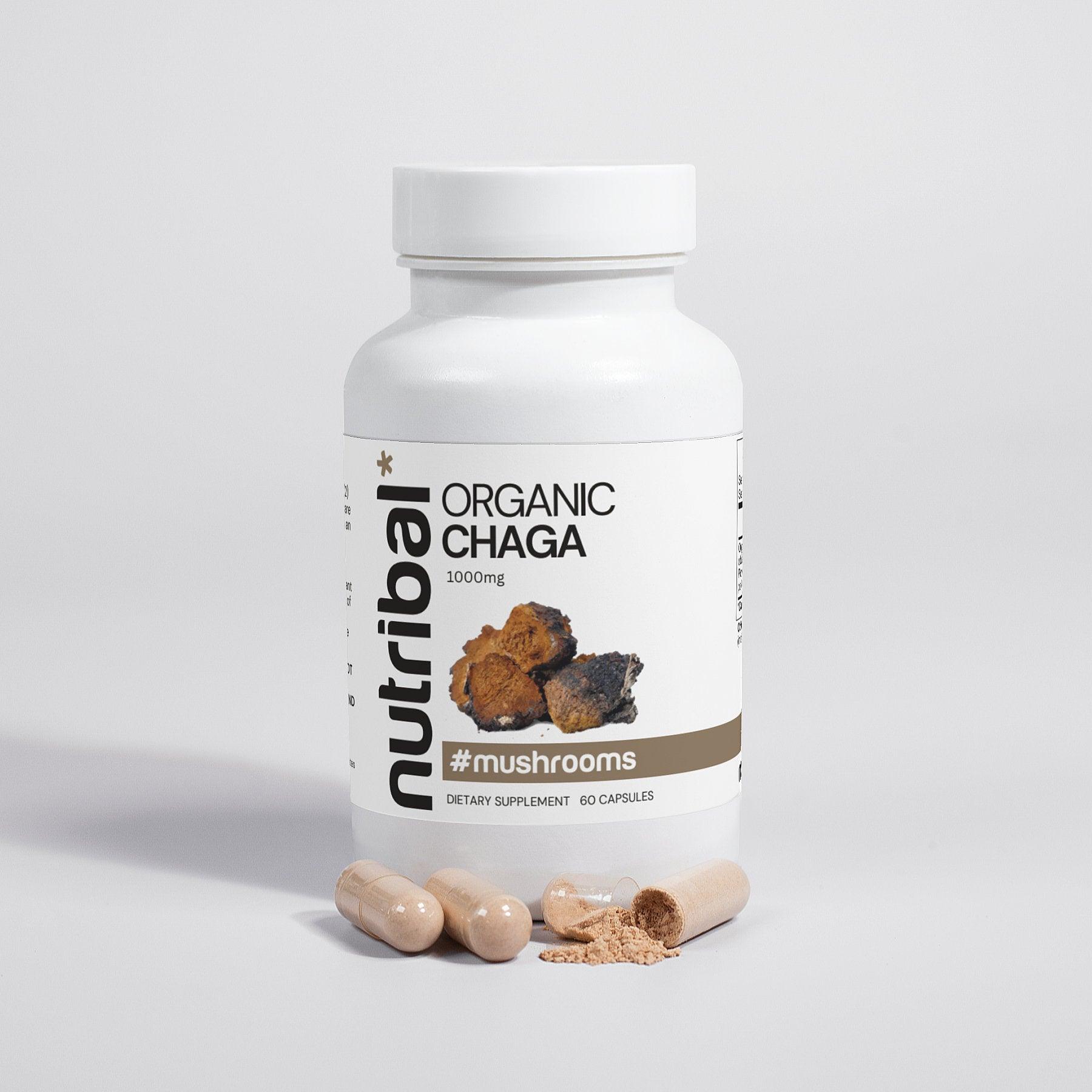 Nutribal CHAGA Organic Mushroom Caps - Nutribal™ - The New Healthy.