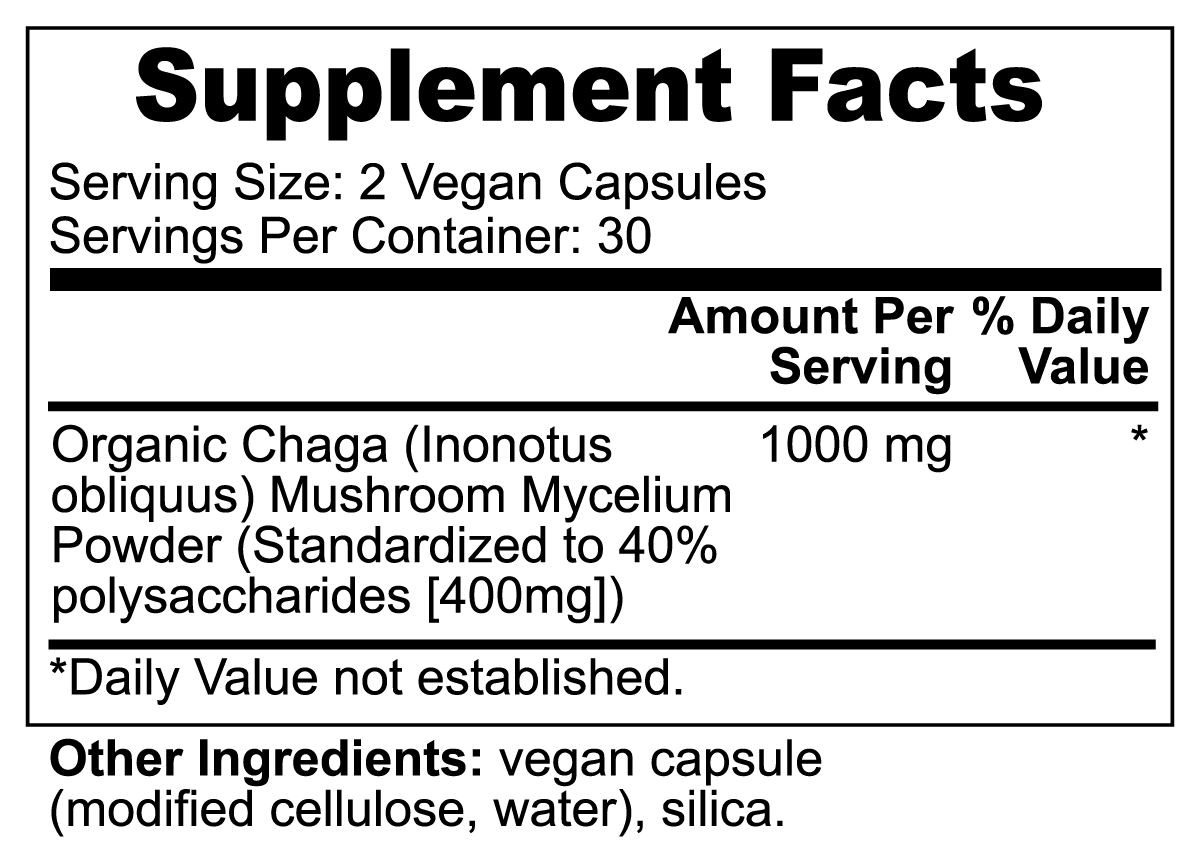 Nutribal CHAGA Organic Mushroom Caps - Nutribal™ - The New Healthy.