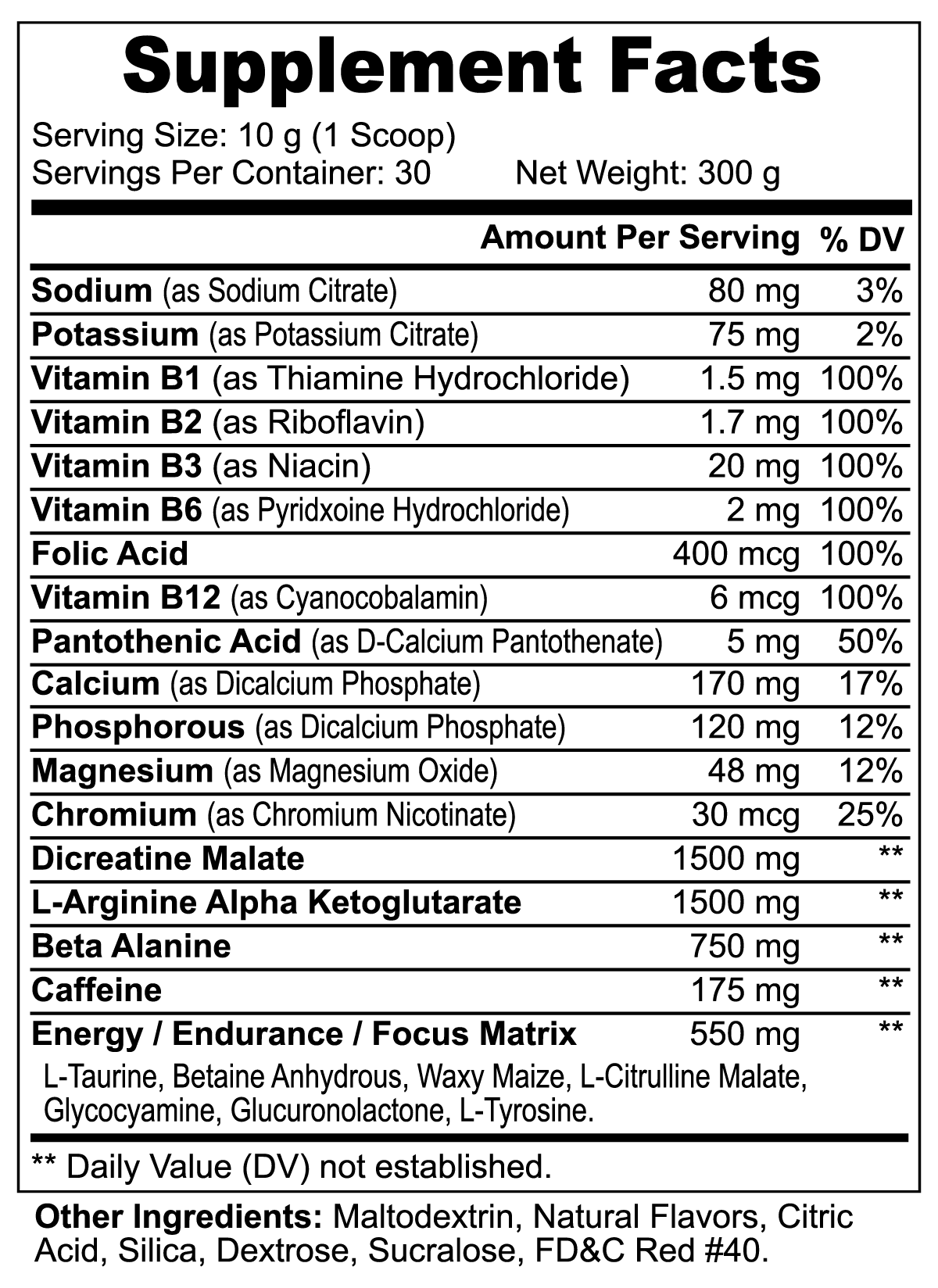 Nutribal® PREGAME POWER Pre-Workout Booster