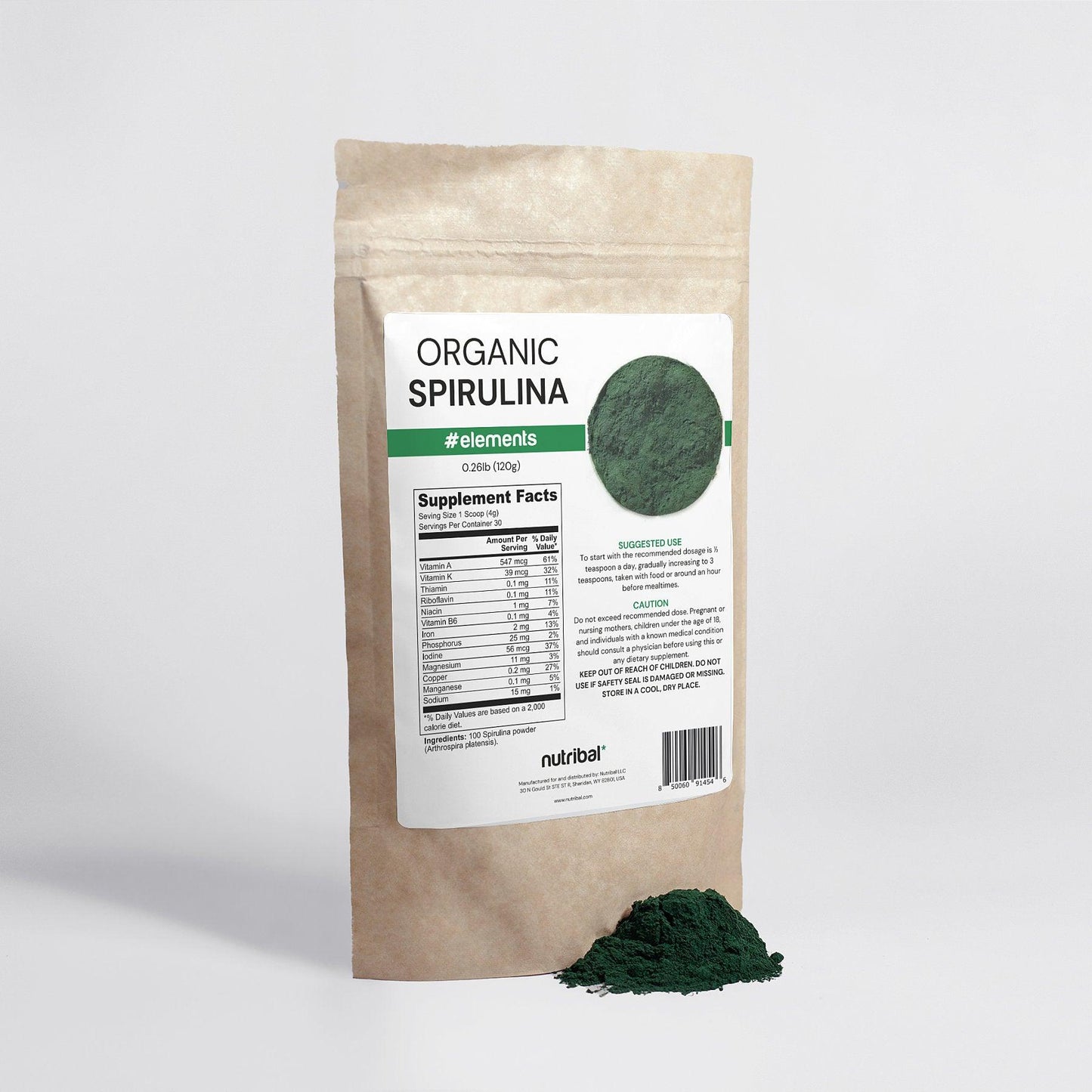 Nutribal® SPIRULINA 100% Organic Powder